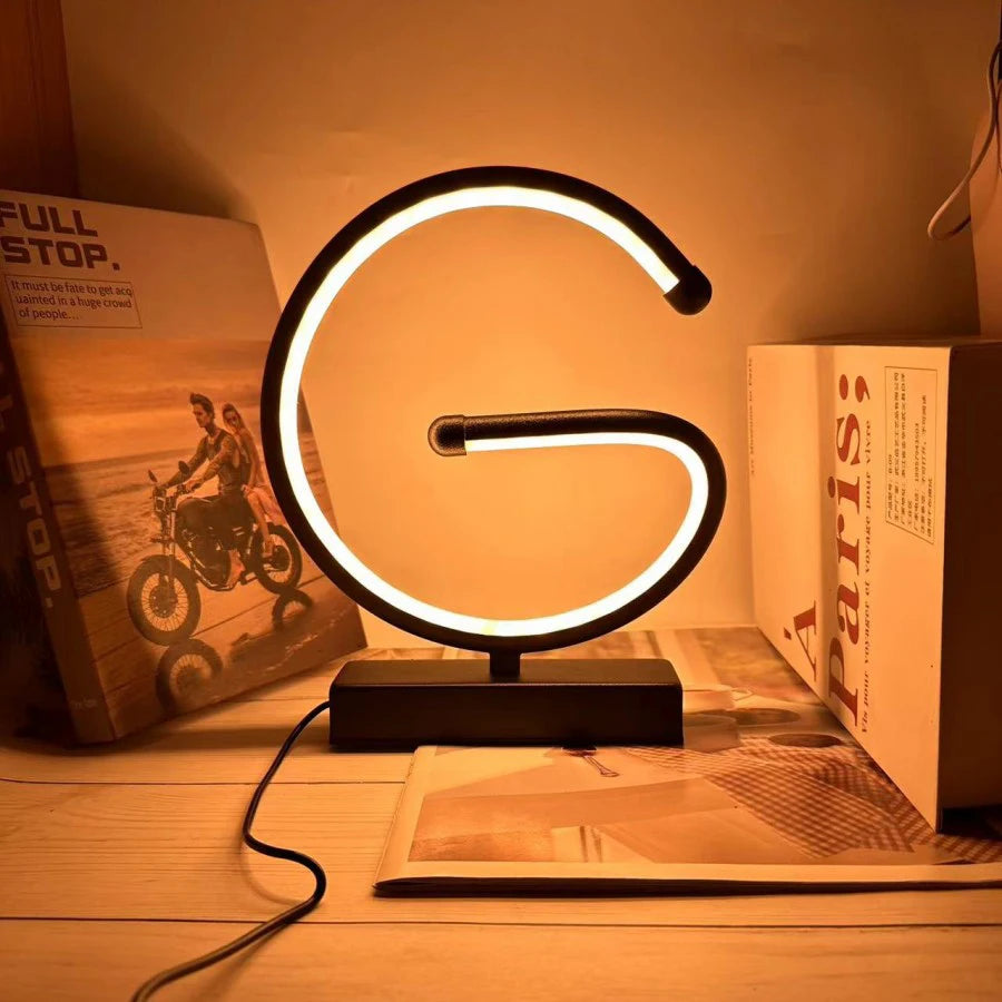 Modern Spiral LED Table Lamp – 3 Color Dimmable Night Light for Bedroom & Office
