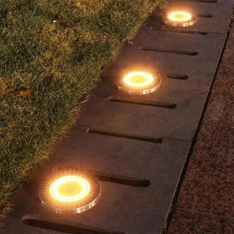 Solar Ground Lights – Outdoor LED Disk Lights for Garden & Pathway Décor
