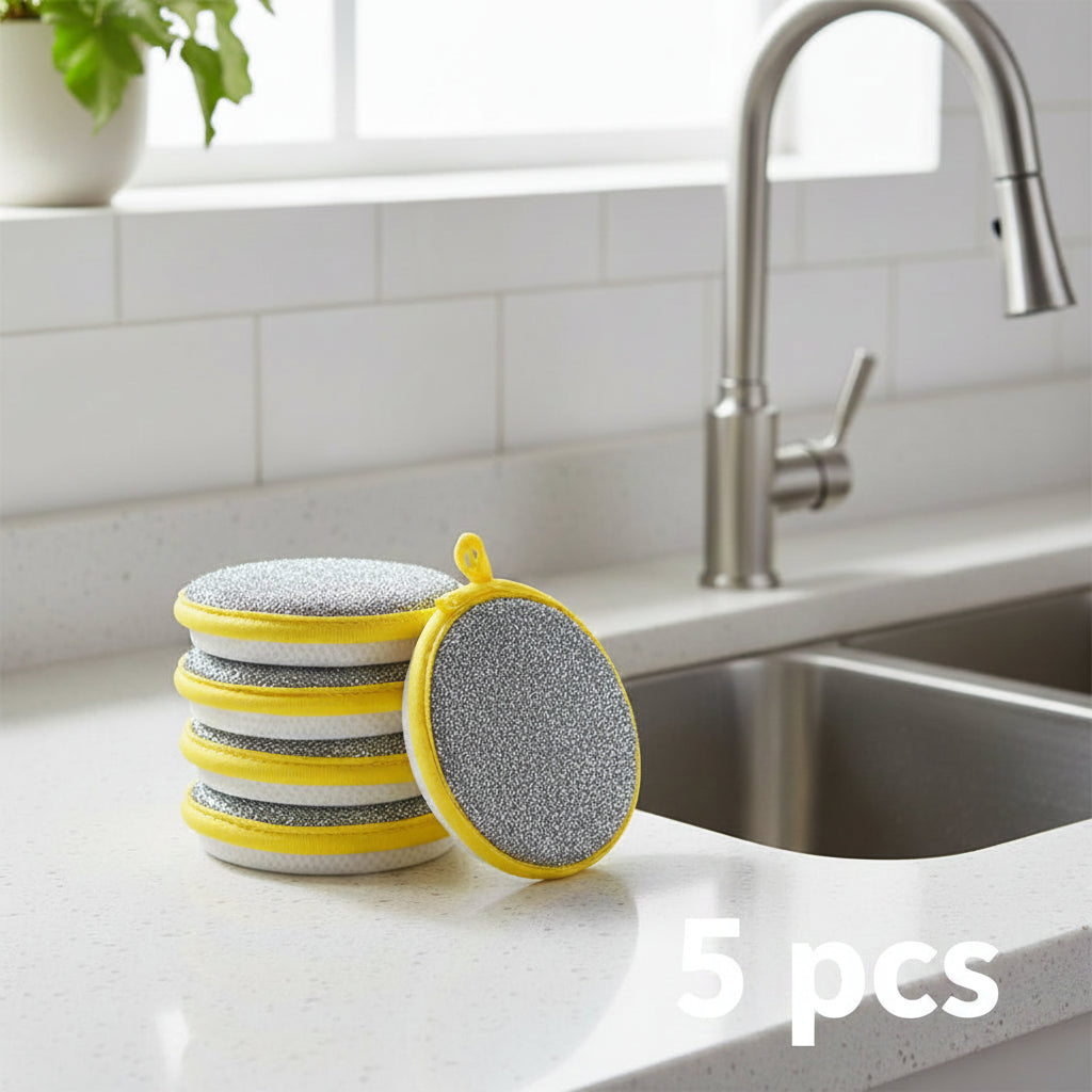 Reusable Double-Sided Dishwashing Sponges – Kitchen Cleaning Sponge Set