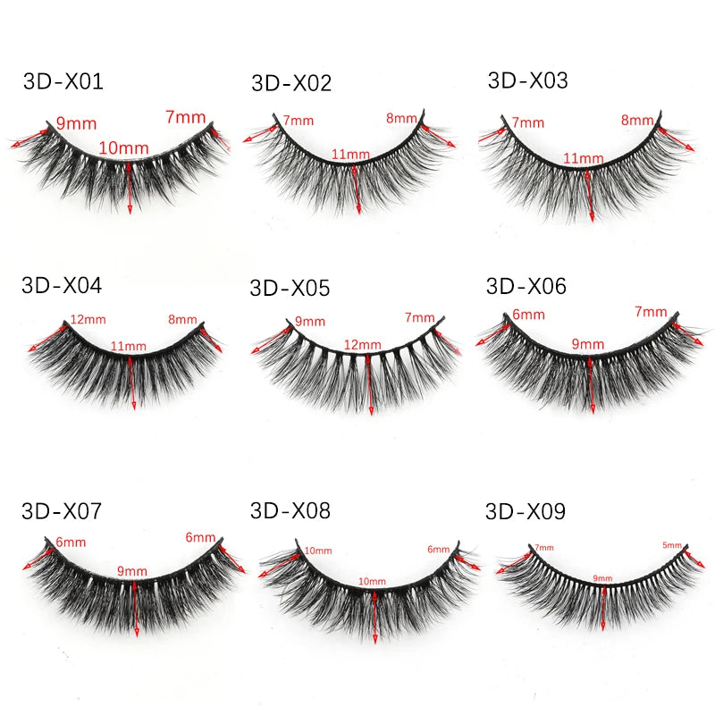 3 à 5 paires – Cils en vison 3D naturels, longs et doux, courts – Faux cils faits main, outil de maquillage pour extension de cils