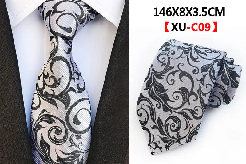 Cravate Homme en Soie 8 cm – Motif Floral Vert et Bleu, Jacquard, pour Costume, Mariage, Fête, Affaires, Cravate Formelle et Cadeau