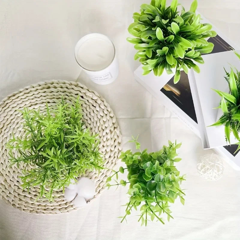 Artificial Potted Green Plant – Decorative Fake Bonsai for Home Décor