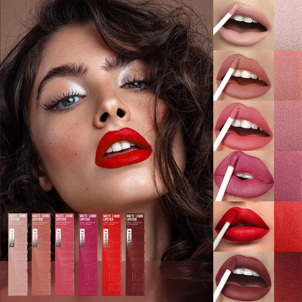 « 6 rouges à lèvres liquides mats nude – Longue tenue, velours et non‑collants »