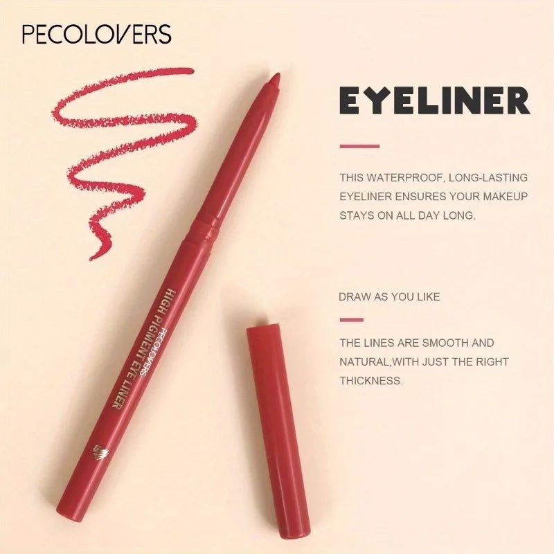 Crayon Gel Eyeliner Blanc Waterproof – Vert et Marron, Doux, Haute Pigmentation, Mat et Brillant, Longue Tenue