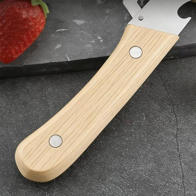 Multifunction Stainless Steel Peeler with Wooden Handle – Durable Fruit & Vegetable Peeling and Slicing Tool