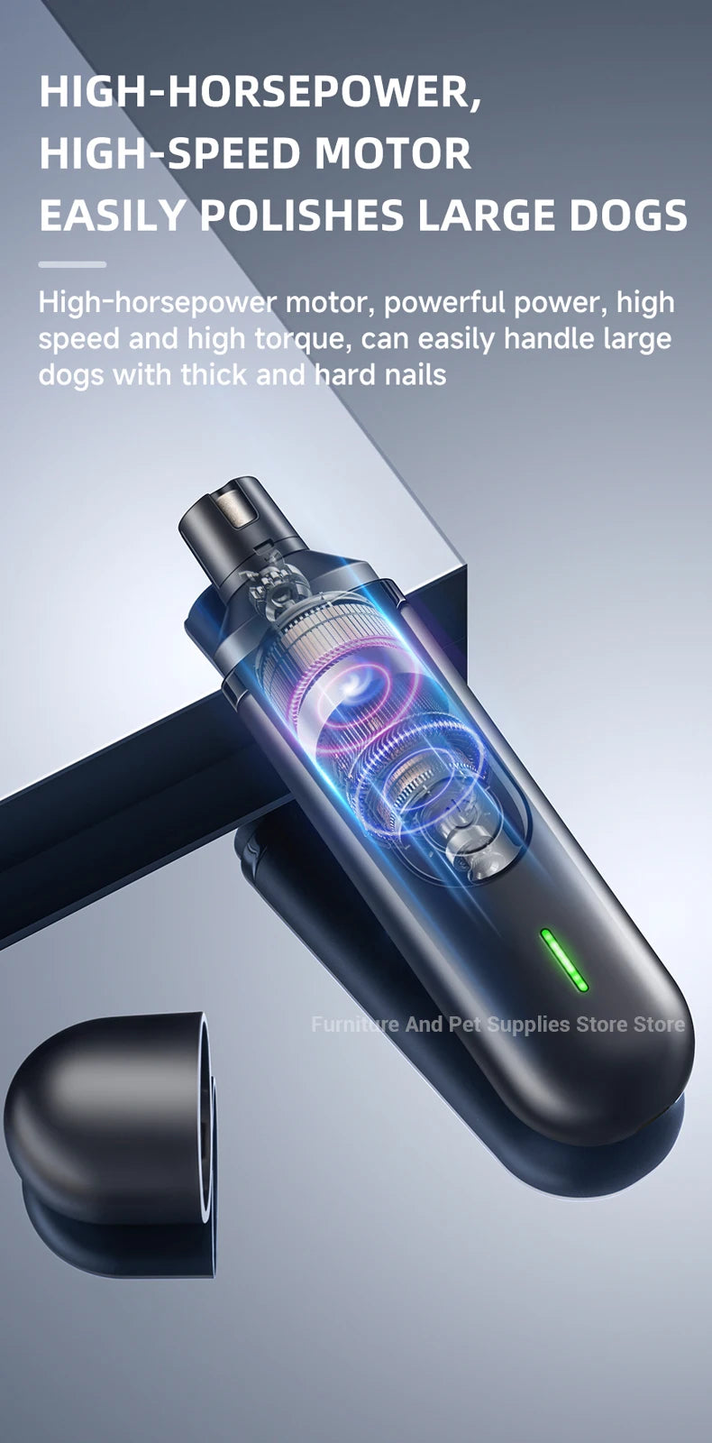 USB Rechargeable Electric Pet Nail Grinder – Nail Trimmer & Polishing Tool for Dogs & Cats