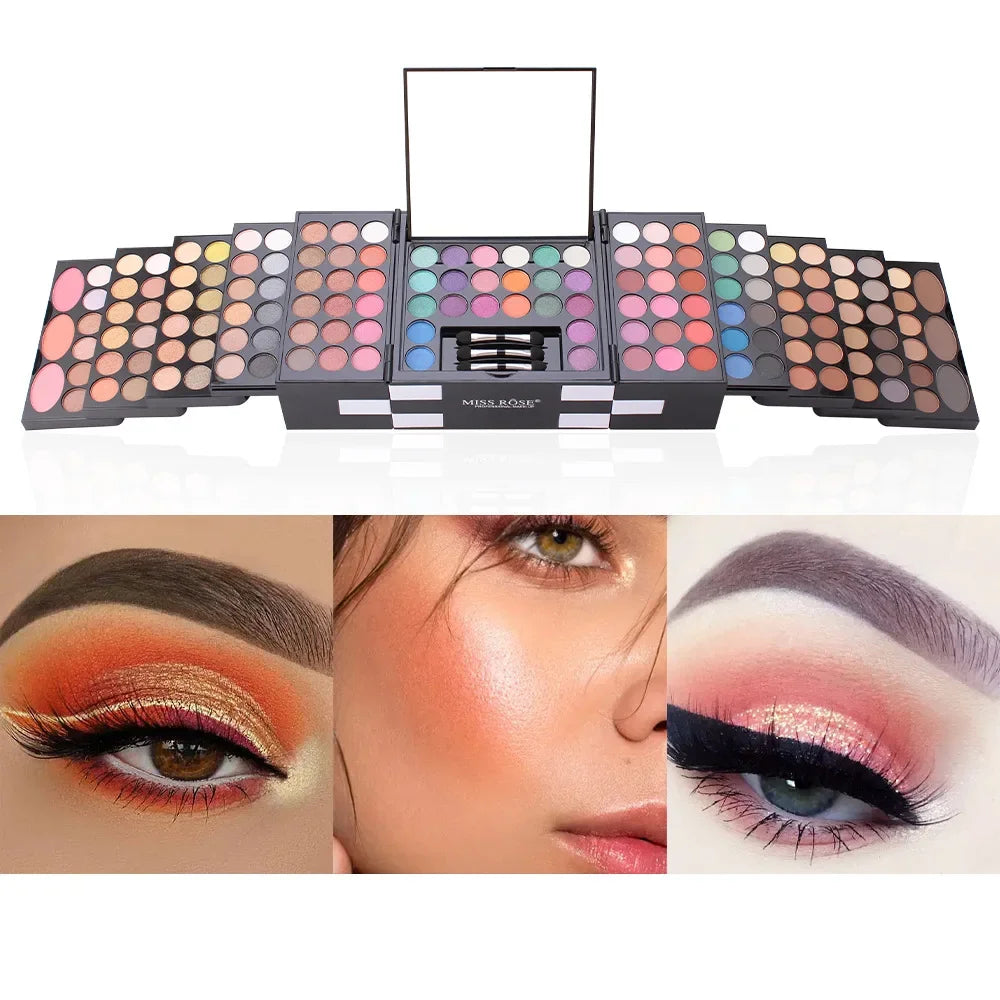 Maquillage pour femmes Kit complet tout en un maquillage coffrets cadeaux ombre à paupières poudre sourcil rouge à lèvres correcteur Blush brosse Palette
