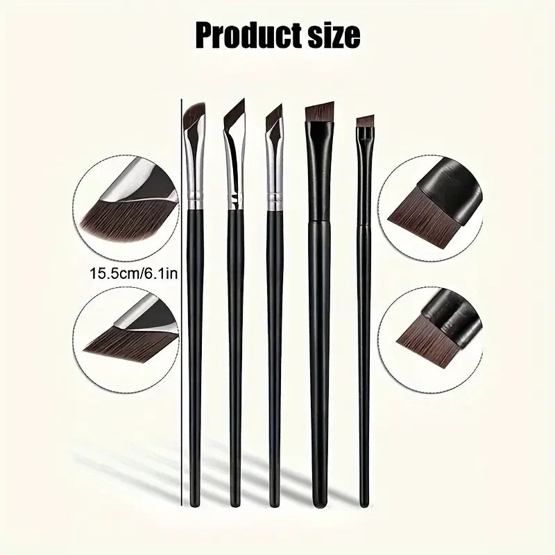 Ensemble de pinceaux pour eye-liner, avec lame fine inclinée, adapté à une application précise – adapté à tous types de peau.