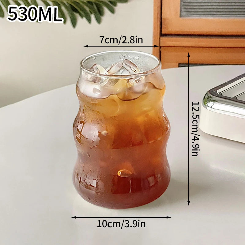 Aesthetic Glass Cups Set – Iced Coffee, Latte, Cocktail & Wine Glass Drinkware Collection