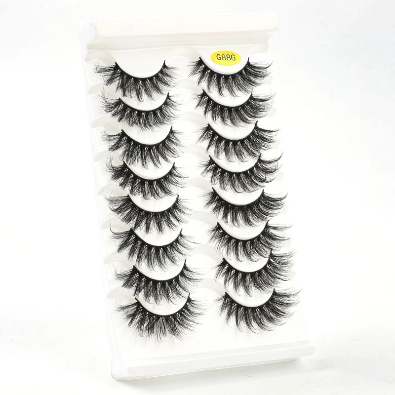 Lot de 10/8/5/3 Paires de Faux Cils 3D en Vison