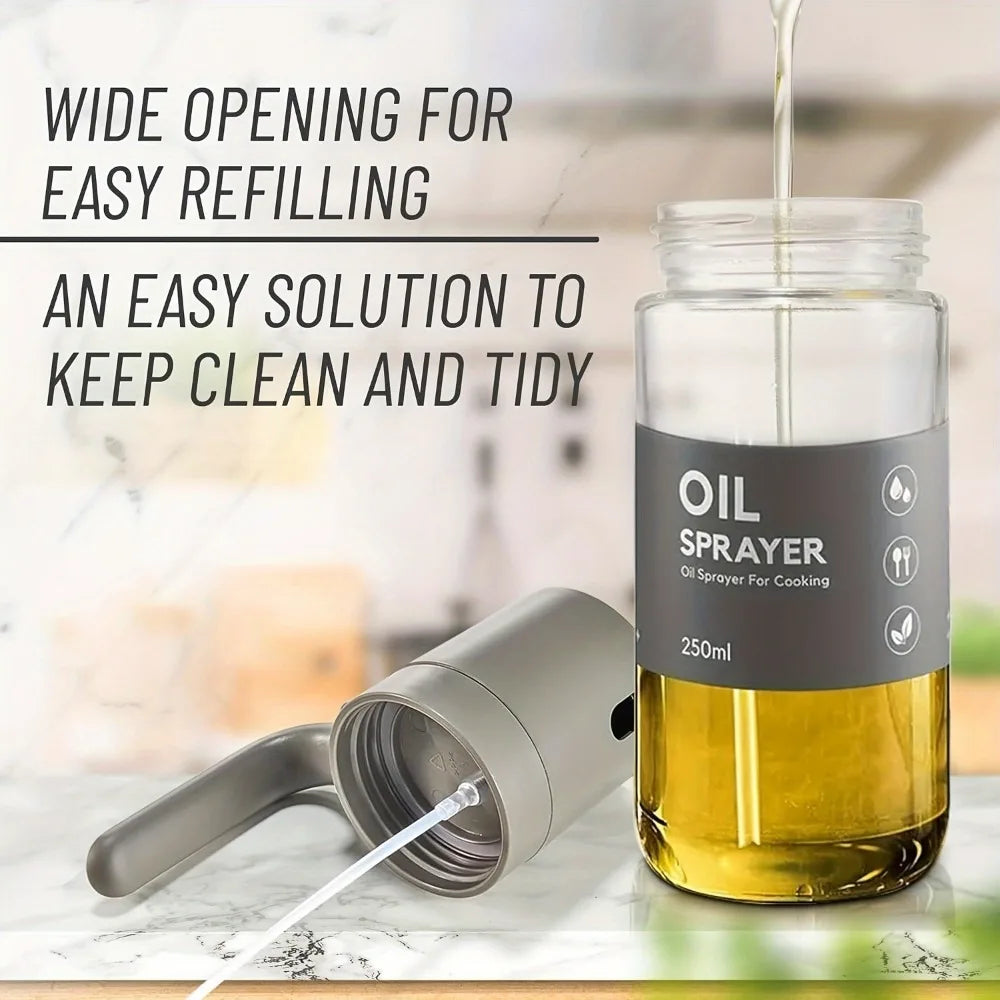 250ml Olive Oil Sprayer – BPA-Free High Borosilicate Glass Oil Mister for Air Fryer, BBQ & Cooking