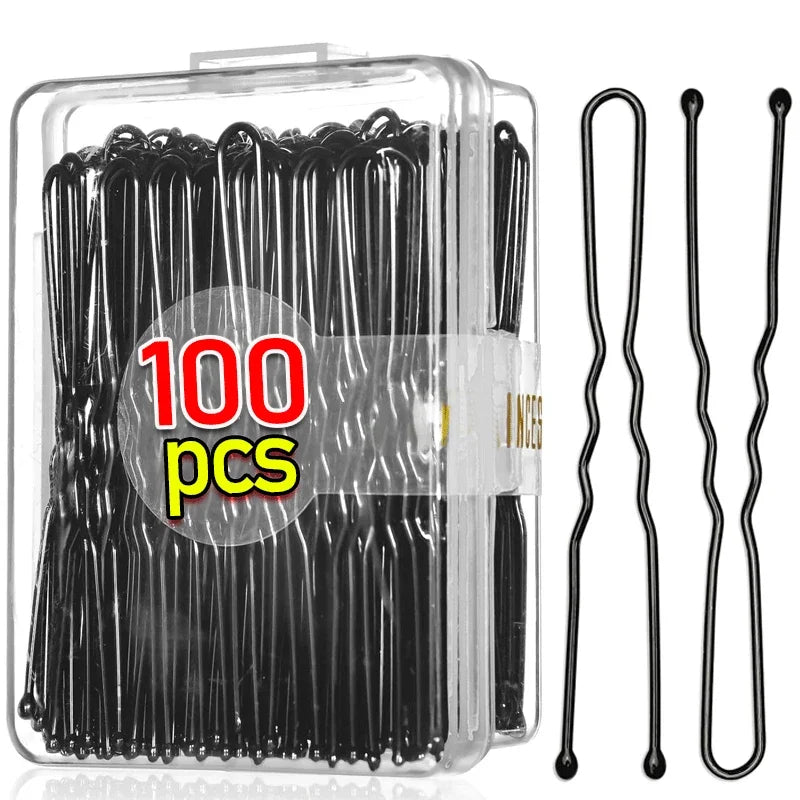 « Lot de Pinces Cheveux Noires – U et Invisibles »