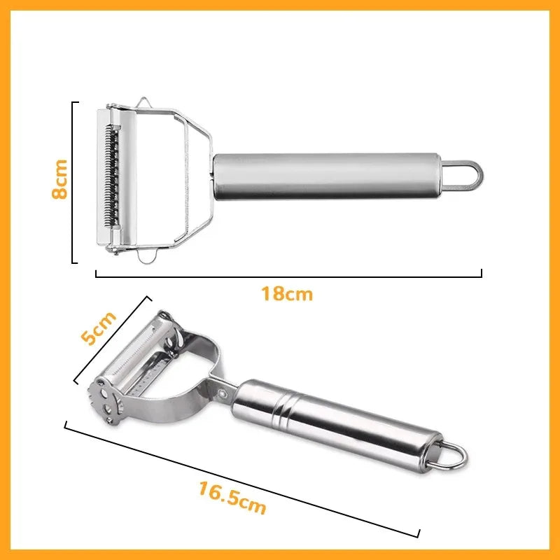 Double-Head Stainless Steel Vegetable Peeler – Multifunction Fruit, Vegetable & Melon Slicer Kitchen Tool