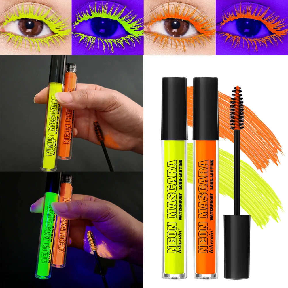 Mascara coloré volume et courbure waterproof longue tenue – bleu, blanc, vert, rose