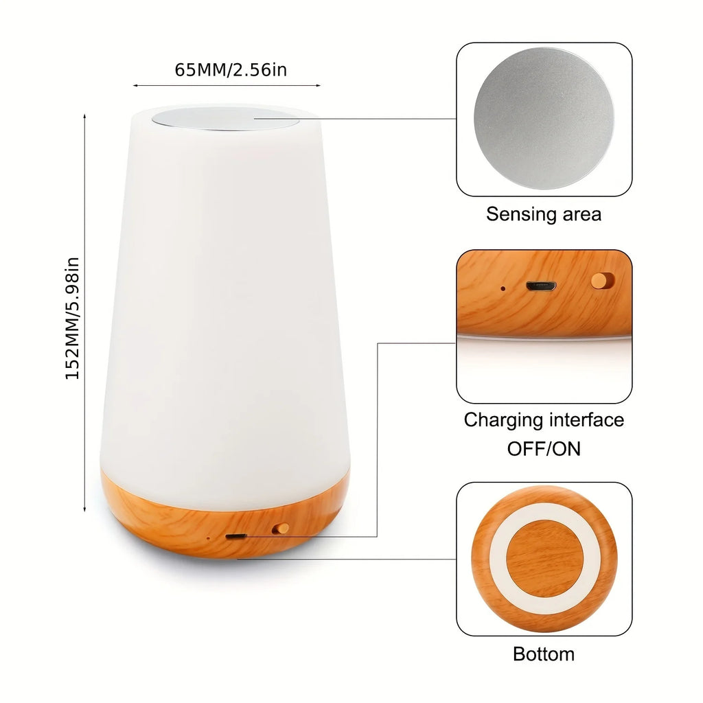 13-Color RGB Night Light – Rechargeable Touch Lamp with Remote Control