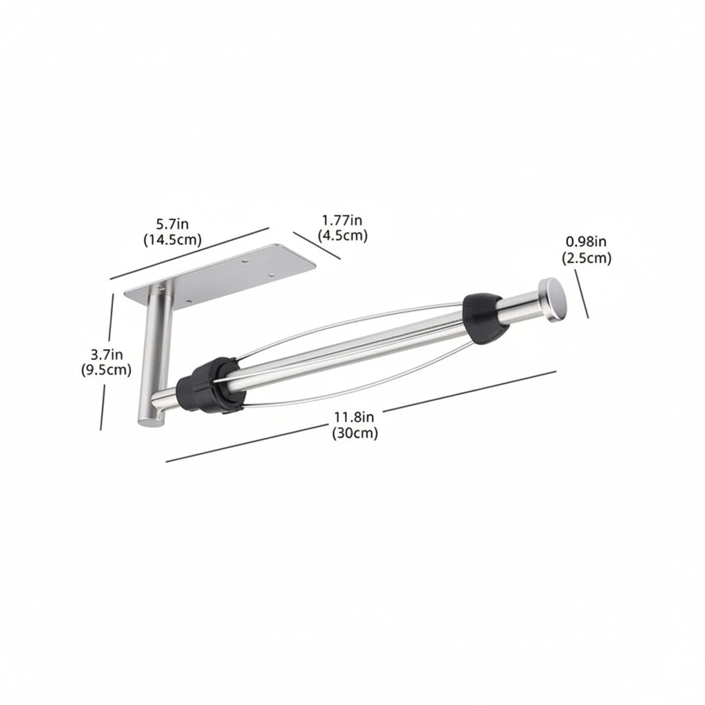 Stainless Steel Paper Towel Holder – Adhesive Wall Mount Kitchen & Bathroom Organizer