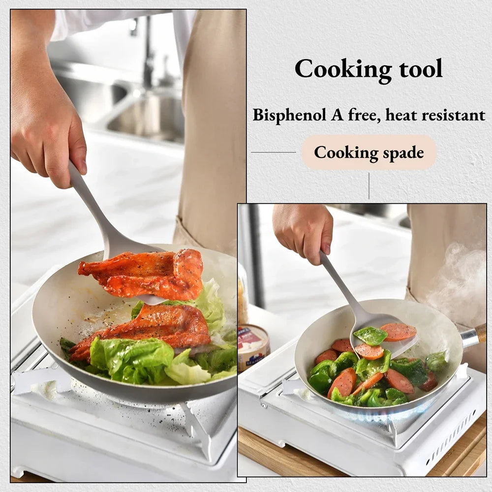 15-Piece Khaki Silicone Kitchen Utensil Set – Food-Grade Cooking Tools with Spatulas, Turner & Soup Spoon
