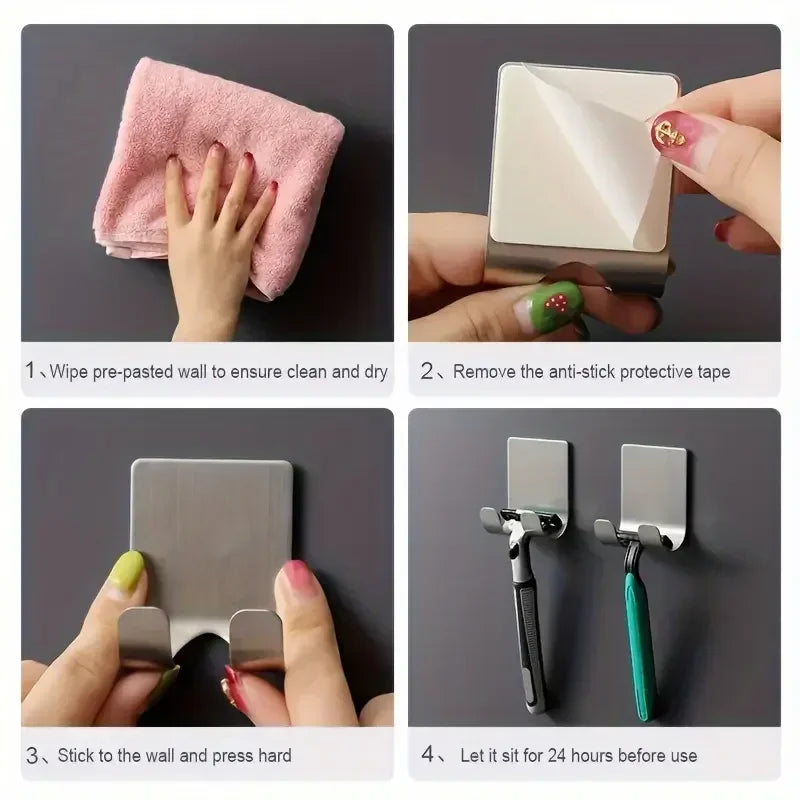 Wall Mounted Razor Holder – Adhesive Bathroom Storage Hook