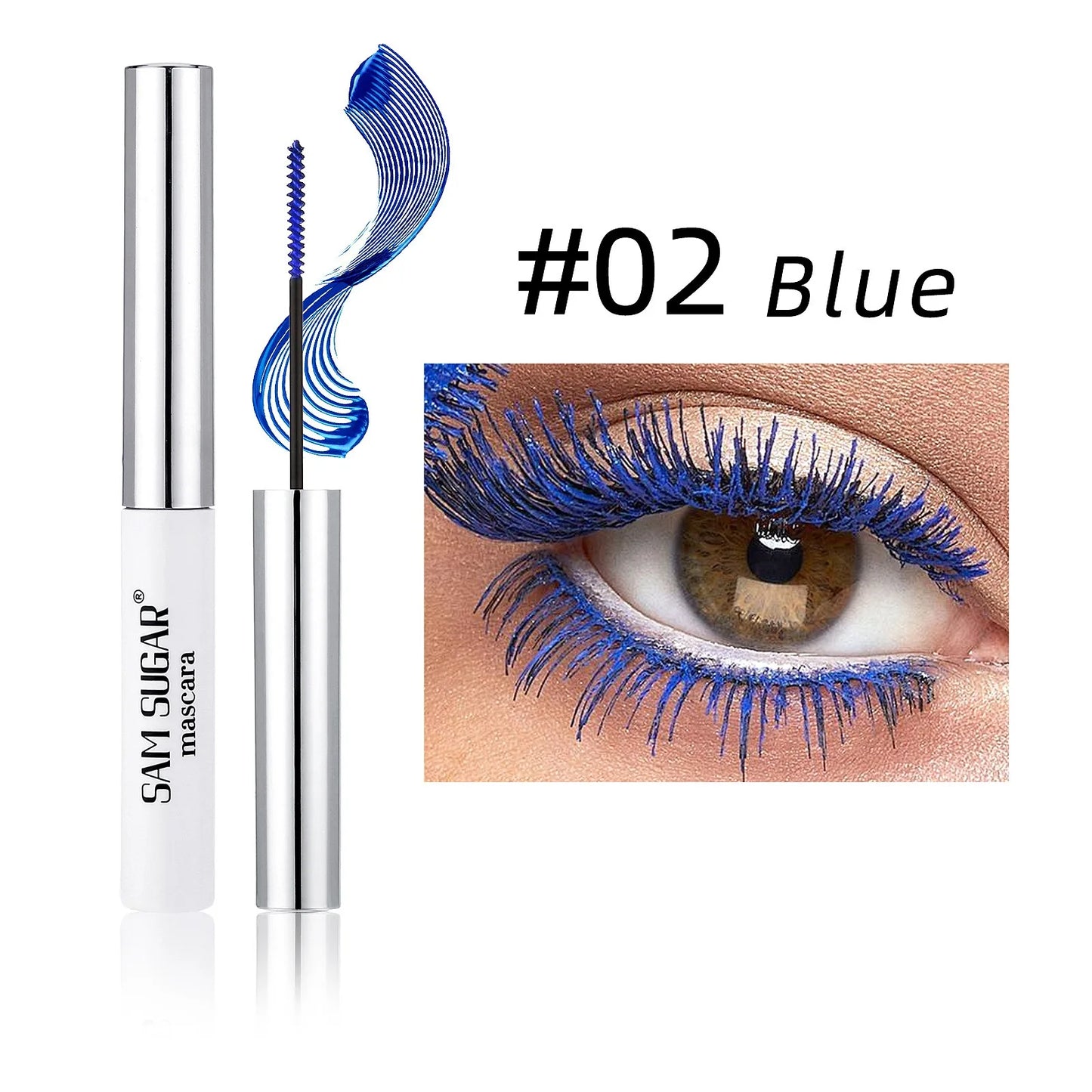 Mascara fibres de soie coloré brosse ultra-fine allongeant cils waterproof séchage rapide vert et rose