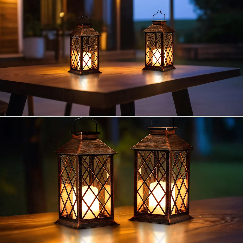 Solar Hanging Lantern – Flickering Flameless LED Candle Light