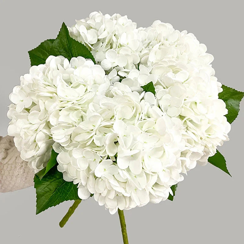Real Touch Artificial Hydrangea Flowers – 3D Latex Bridal Bouquet Décor
