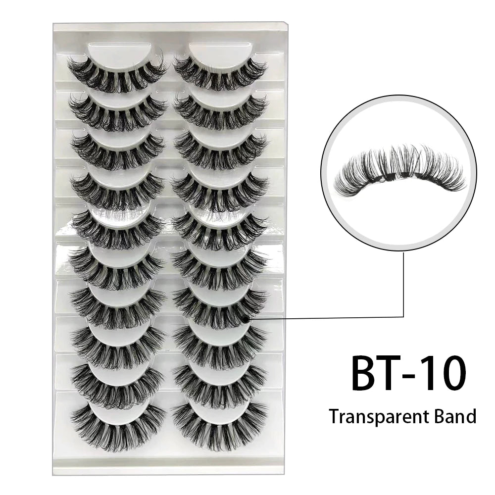 7 à 10 paires de cils – Cils 3D naturels, longs et volumineux, doux et légers – Faux cils sans cruauté pour maquillage