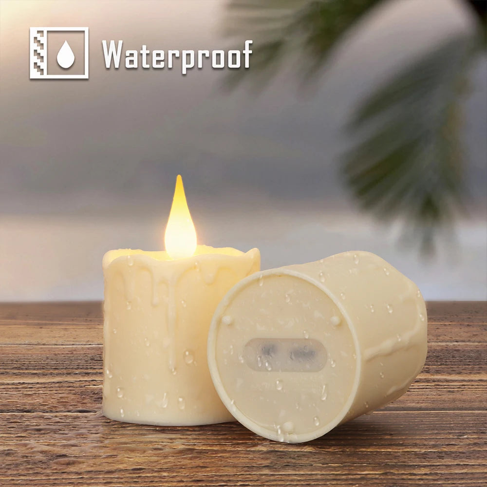 Rechargeable Waterproof LED Candles – Flameless Remote-Control Tea Lights for Home Decor