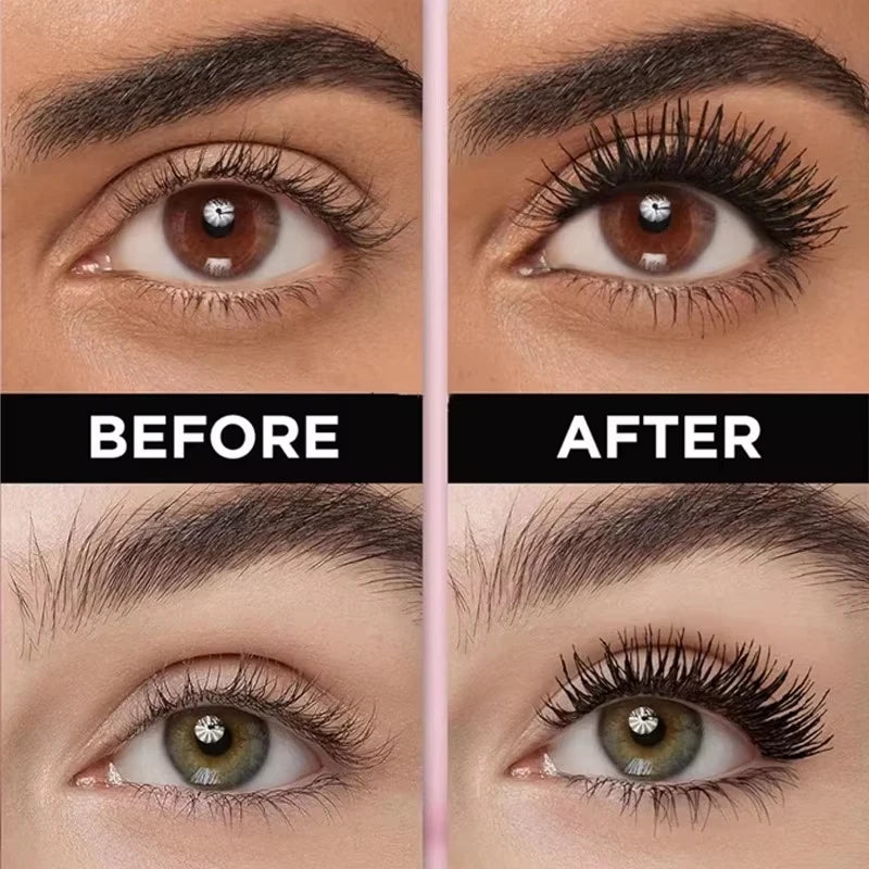 Mascara 5D waterproof allongeant cils noir fibres de soie maquillage femme nouveau coréen
