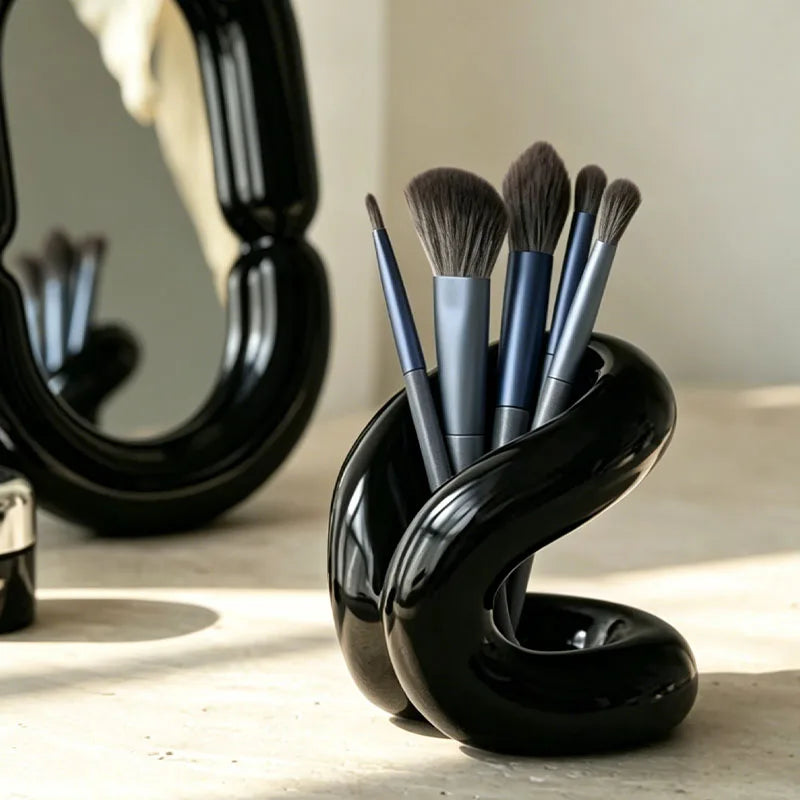 Abstract Ceramic Makeup Brush Holder