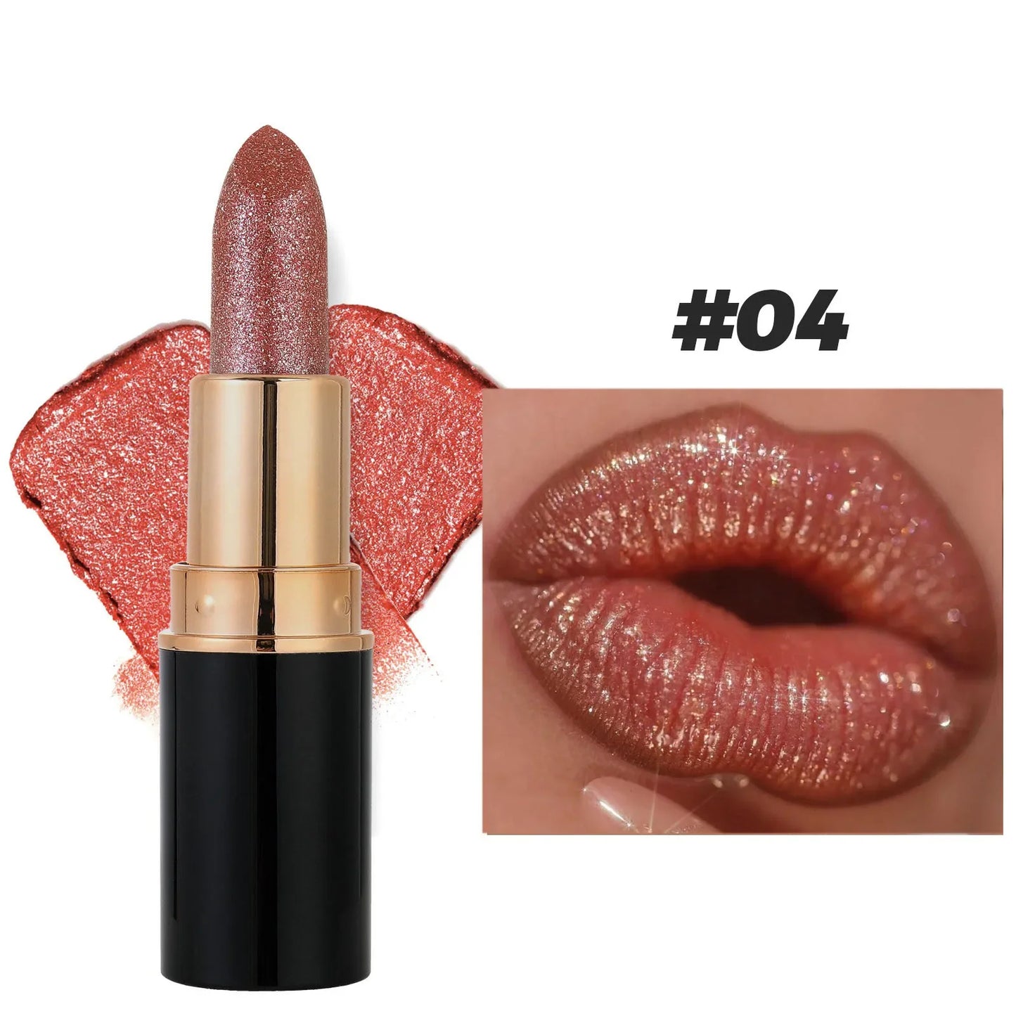 Rouge à lèvres scintillant résistant à l'eau, hydratant, durable, diamant, scintillant, glaçure, sexy, nude, scintillant, tube noir, maquillage, Jules, teinte, 256
