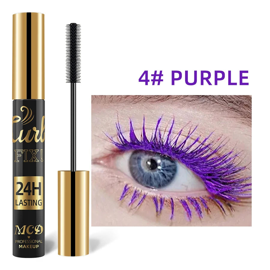 Mascara 5D waterproof vibrant 9 couleurs longue tenue recourbant bleu, vert, noir extensions cils