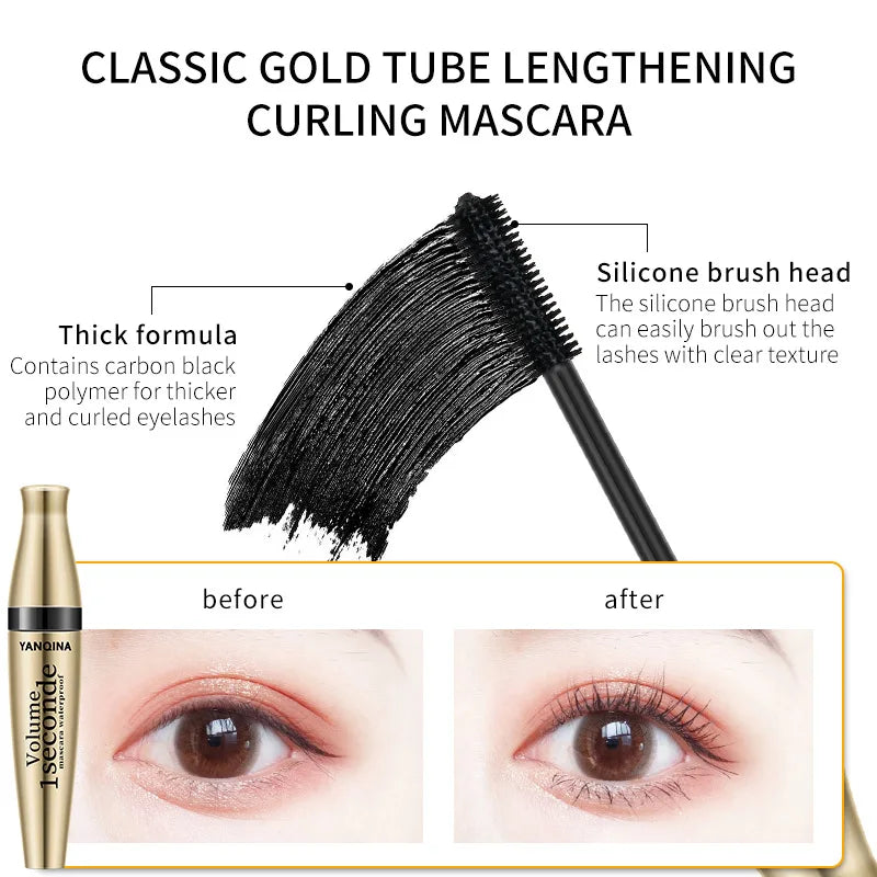 Mascara 3D fibres noir longue tenue waterproof volume et recourbant extensions cils liquide maquillage yeux