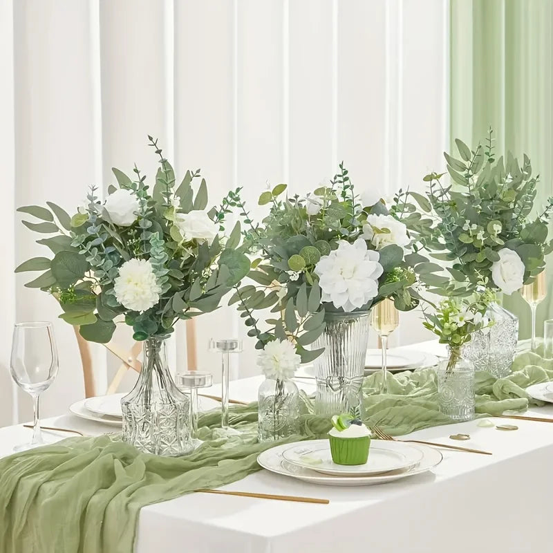 50PCS Artificial Eucalyptus Stems – Mixed Greenery Bouquet for DIY Décor