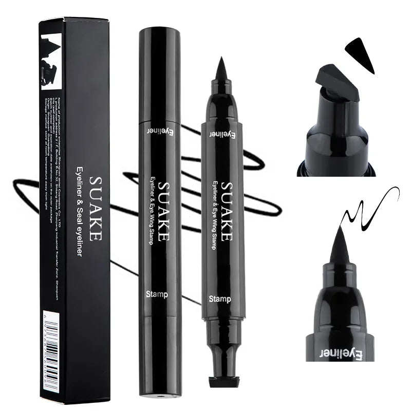 SUAKE – Eyeliner Double tête et tampon d'aile pour les yeux, liquide imperméable à séchage rapide, durable, ne se décolore pas, nouveaux cosmétiques populaires