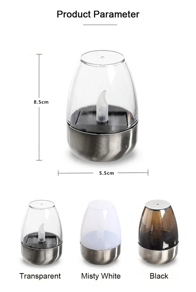 Solar LED Flameless Candles – Waterproof Outdoor Candle Lights for Garden & Wedding Decor