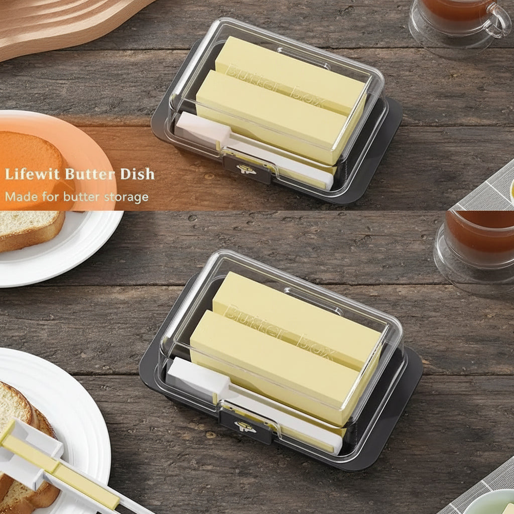 Butter Storage Box with Clear Lid – Fresh-Keeping Cheese & Butter Container