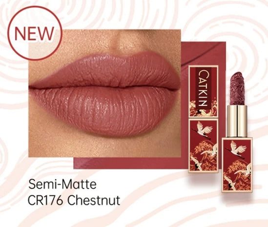 Rouge à Lèvres Velours Mat – Hydratant, Fini Satin, Longue Tenue, Texture Lisse et Crémeuse