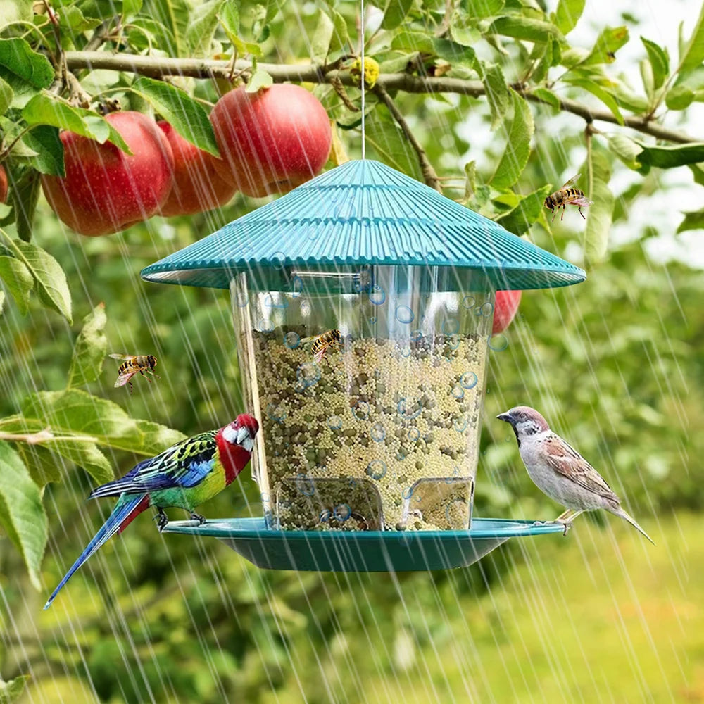 Hanging Bird Feeder – Multi-Port Outdoor Seed & Nut Feeding Station