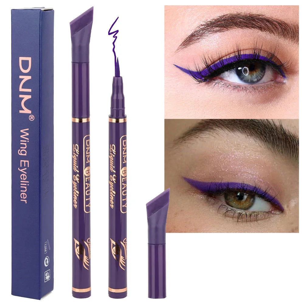 Stylo Eyeliner Liquide 12 Couleurs – Mat, Noir et Violet, Étanche, Séchage Rapide, Lisse, Ultra-Fin, Pointe Ailée, Cosmétiques