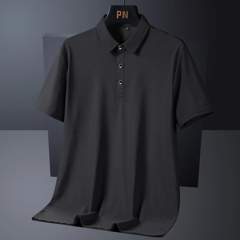 Été grande taille 7xl 8xl 9xl Polo hommes séchage rapide glace soie respirant Polo hommes surdimensionné affaires Polo marque vêtements