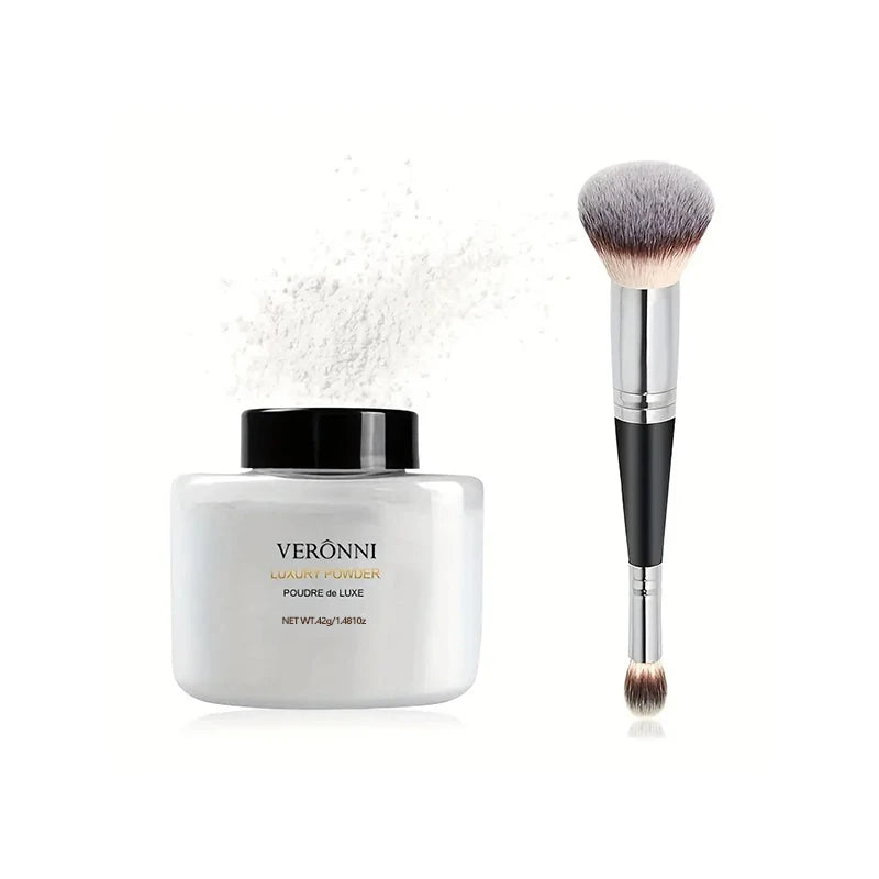 Poudre Libre Banane – Finition Mate Longue Tenue, Sans Brillance, Contrôle du Sébum, Translucide, Légère, Poudre Fixante avec Pinceau