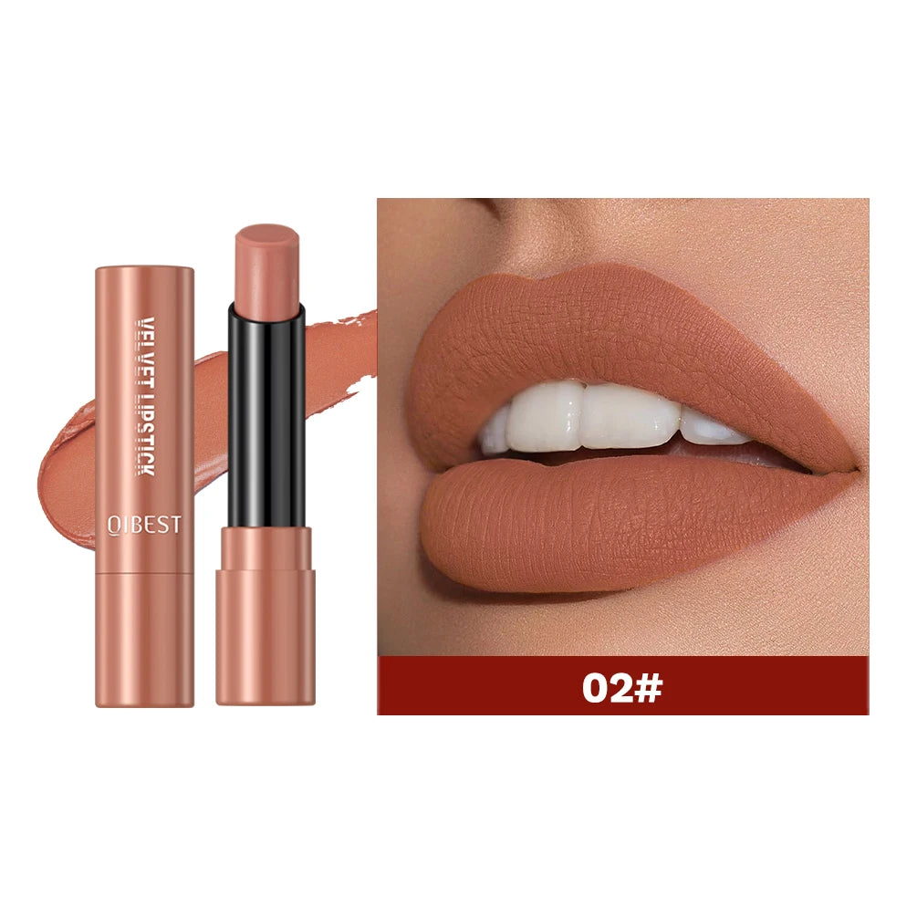 Rouge à Lèvres Nude Mat – Gloss, Haute Pigmentation, Classique et Sexy, Anti-Transfert, Longue Tenue, Teinte Rouge, Cosmétiques