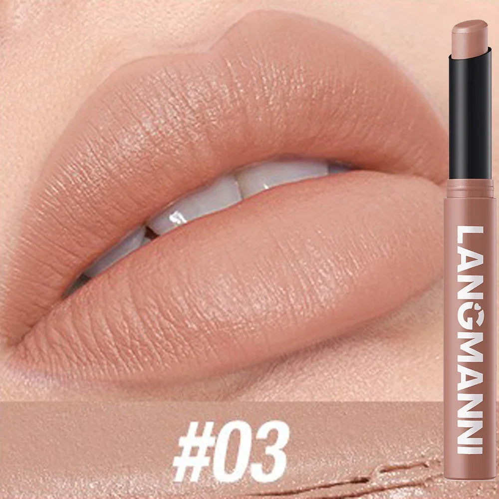 Crayons rouges à lèvres 12 couleurs – Finition mate et waterproof | Tenue longue durée, non collant | Teintes nude | Maquillage des lèvres précis et durable