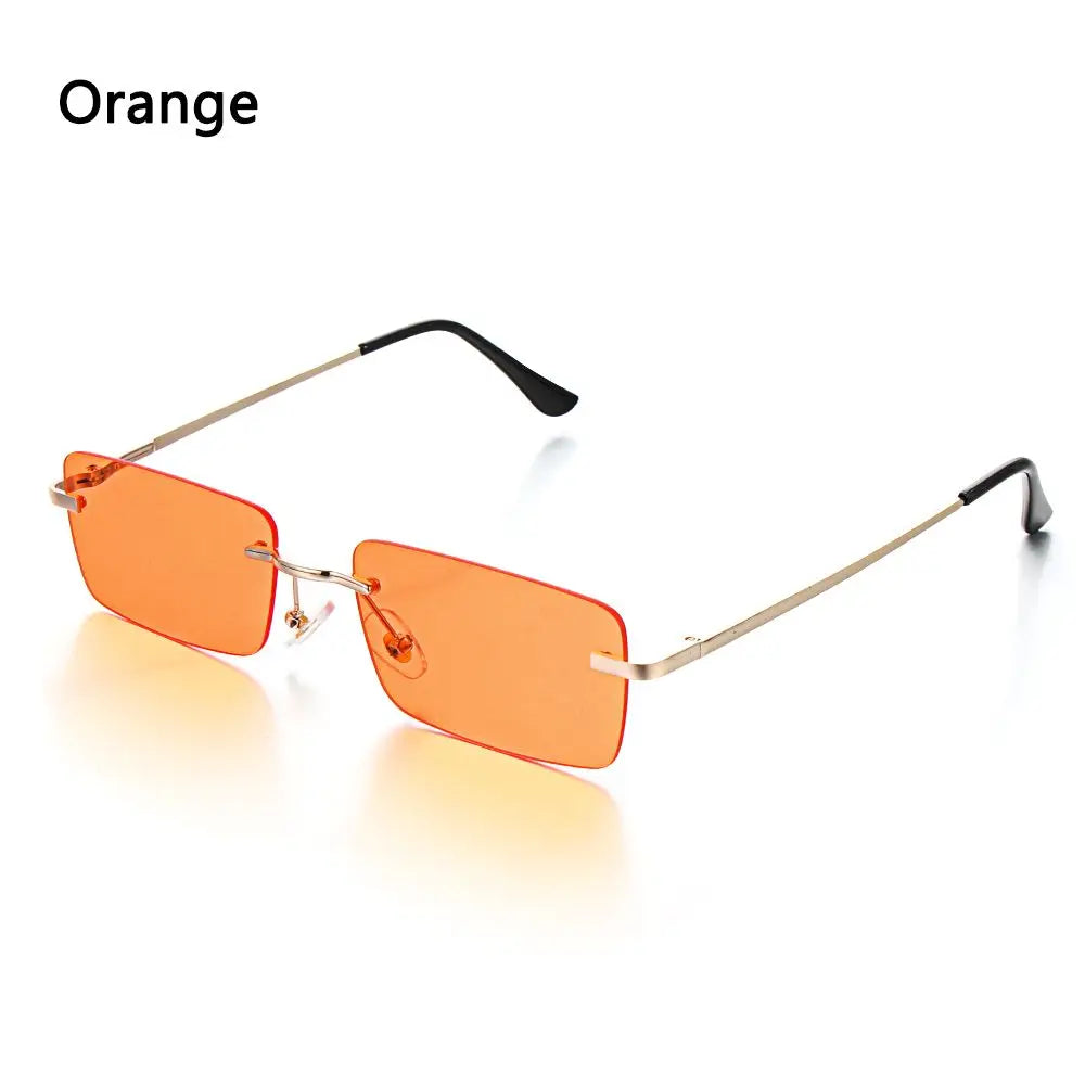 « Lunettes de soleil rectangle – Sans monture, unisexes, vintage UV400 »