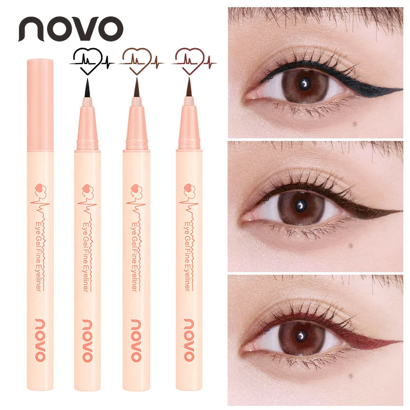 Set 2 pcs – crayon eyeliner et sourcils noir, longue tenue, waterproof, application facile, finition naturelle, lisse, outil beauté