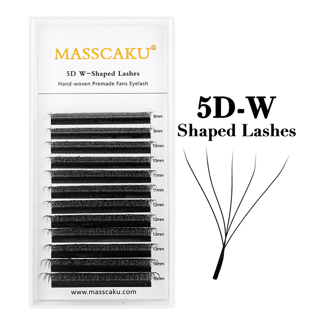 12 lignes – Cils prémontés en vison 3D, 4D, 5D, 6D en forme de W, doux et naturels – Fournitures pour extensions de cils individuels