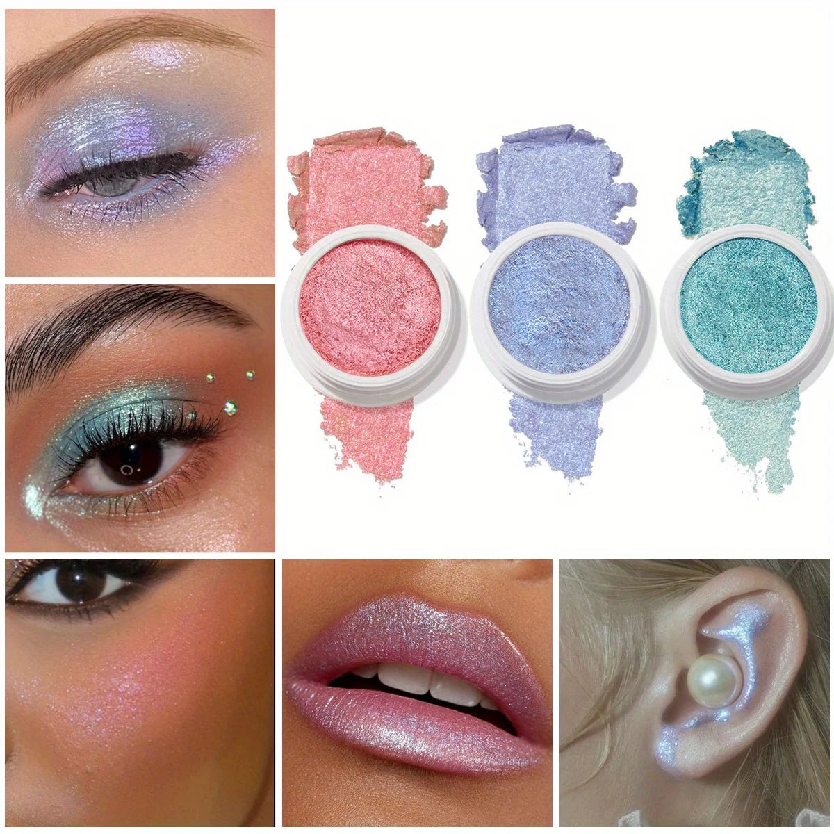 Ombre à paupières pailletée caméléon, enlumineur nacré mono-teinte, maquillage illuminateur puissant, outils de maquillage scintillants pour les yeux