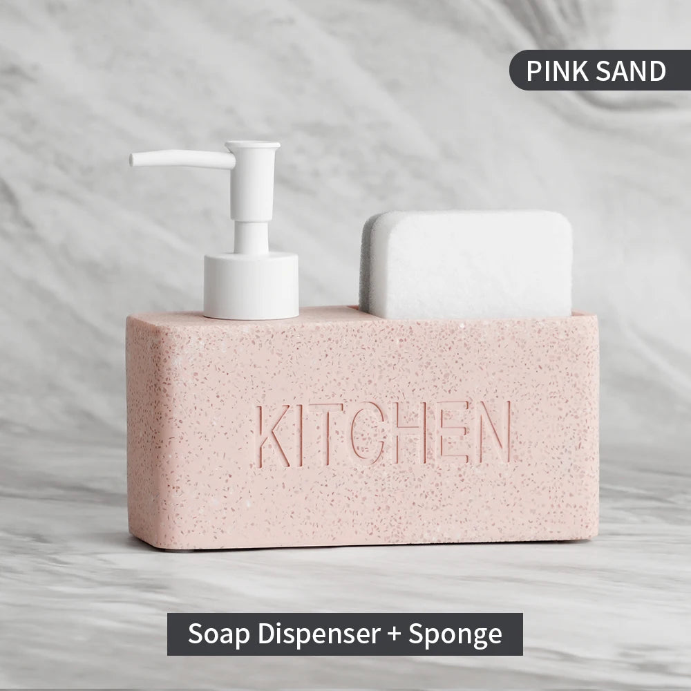 Modern Kitchen Soap Dispenser Set – Sponge & Brush Organizer