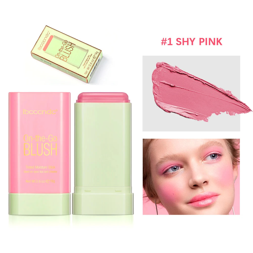 Blush stick fonctionnel – Crème blush facile à appliquer, waterproof, haute intensité de couleur – Illumine le teint, maquillage tendance