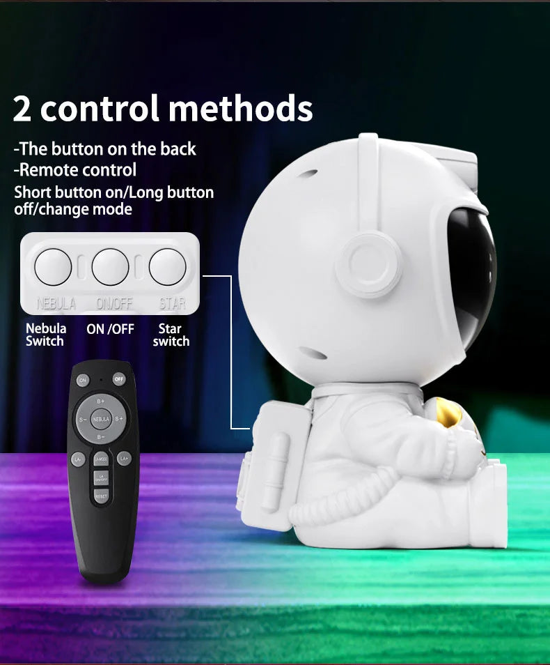 Astronaut Galaxy Projector – LED Starry Sky Night Light for Bedroom & Room Decor